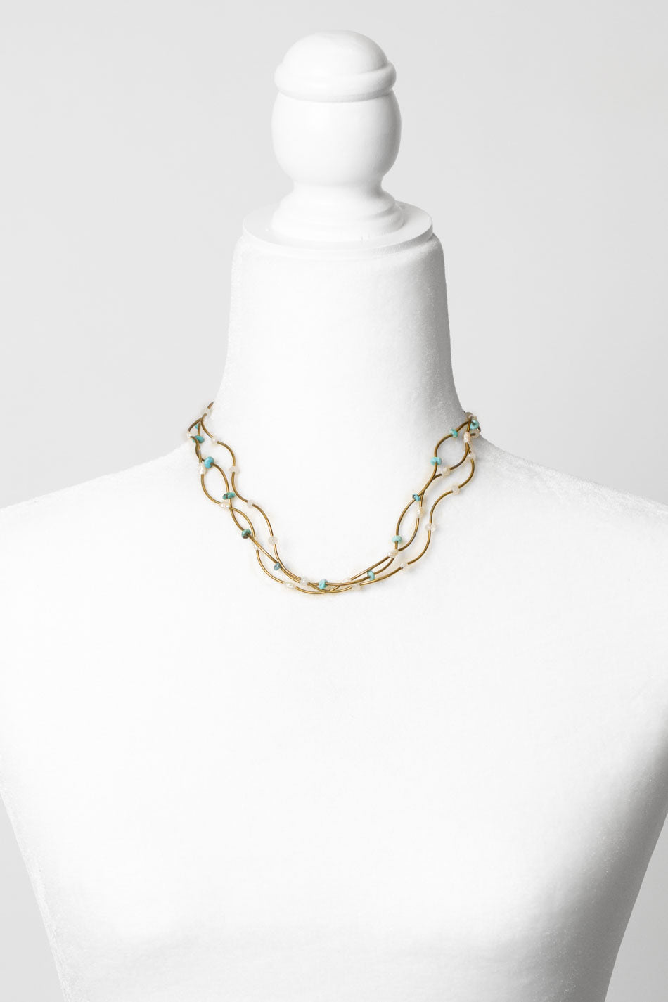Transcend 18-20" Turquoise, Freshwater Pearl Multistrand Necklace