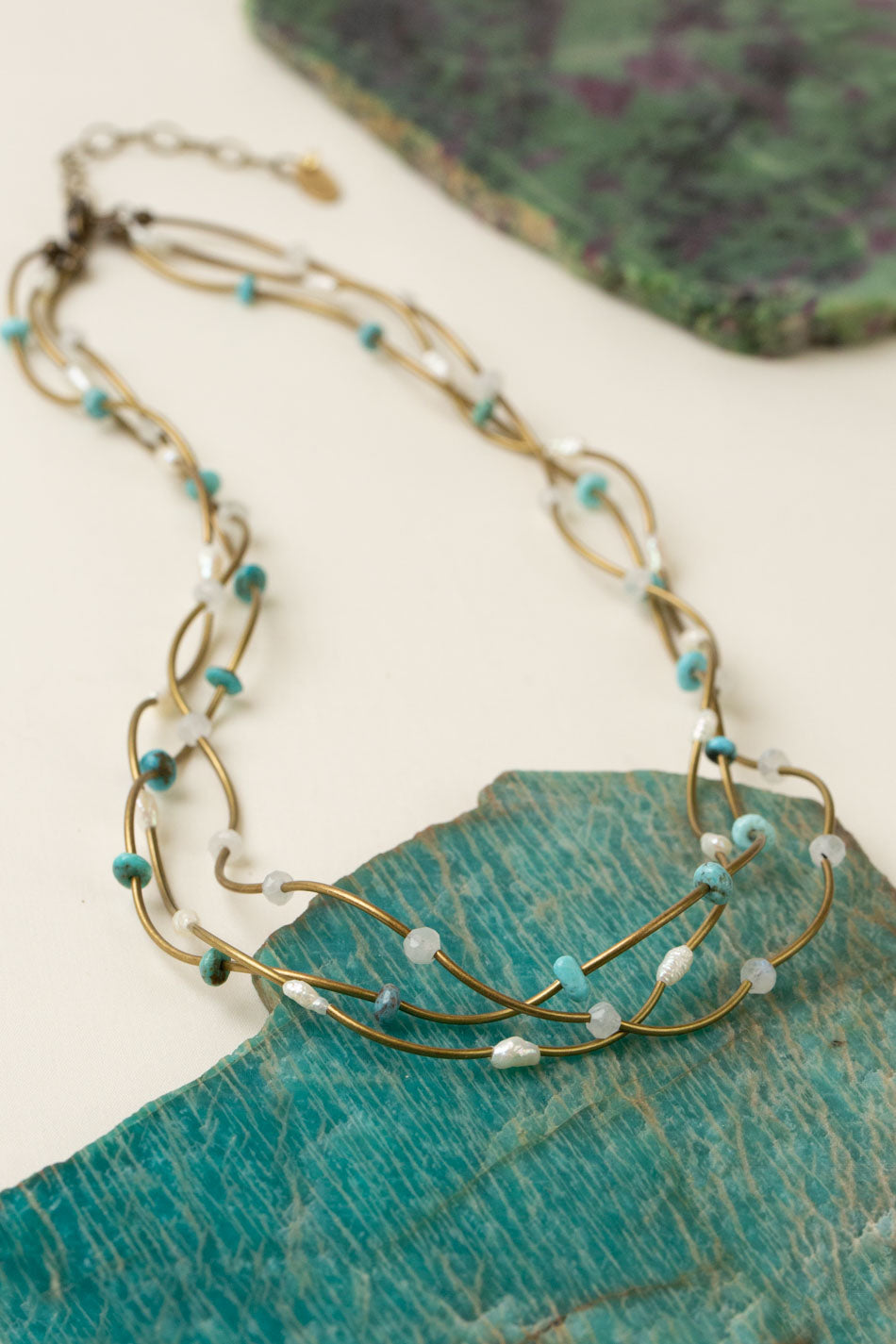Transcend 18-20" Turquoise, Freshwater Pearl Multistrand Necklace