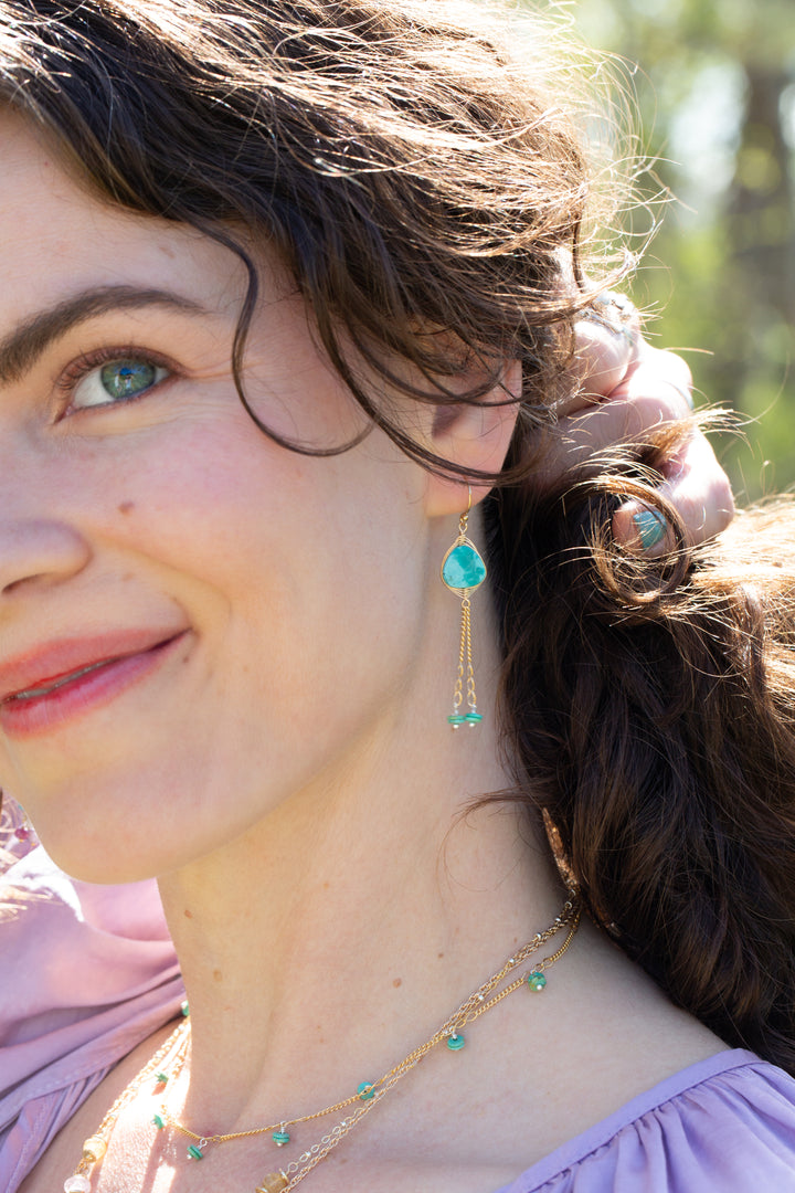 Treasure Turquoise Herringbone Earrings
