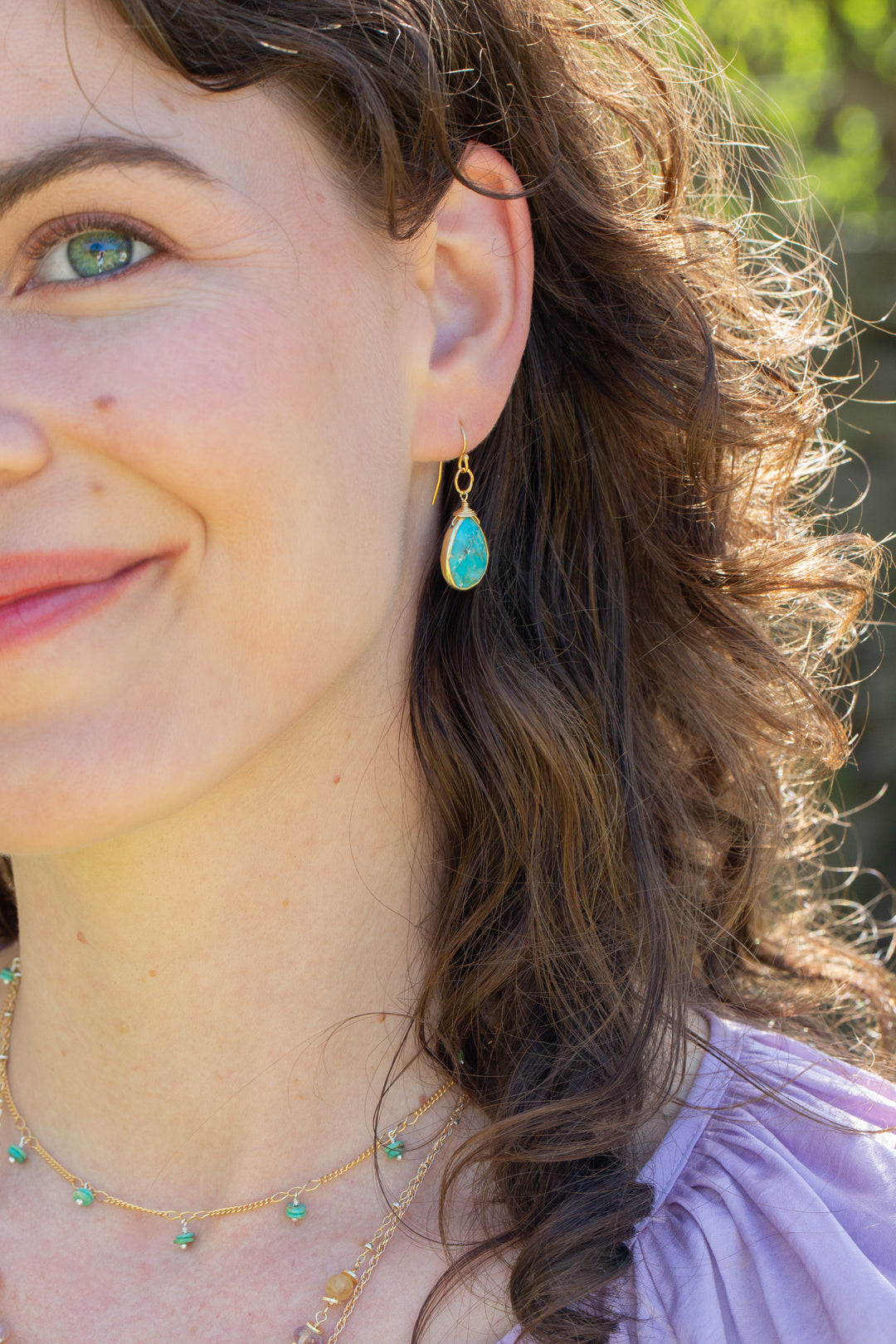 Treasure Turquoise Simple Earrings
