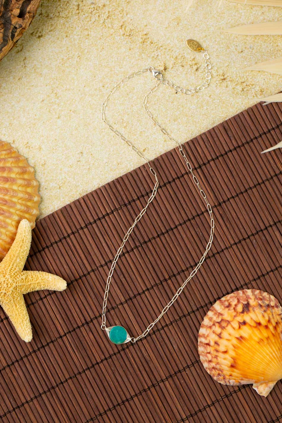 Tropical Dream 16-18" Turquoise Herringbone Simple Necklace