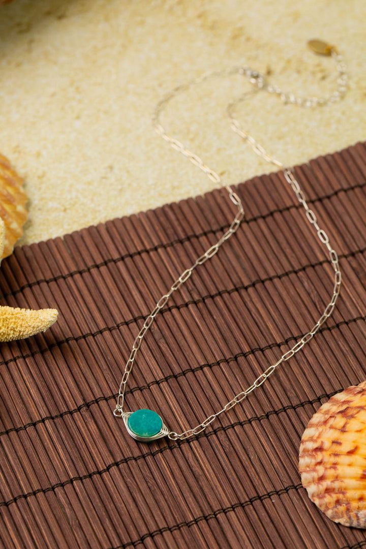 Tropical Dream 16-18" Turquoise Herringbone Simple Necklace