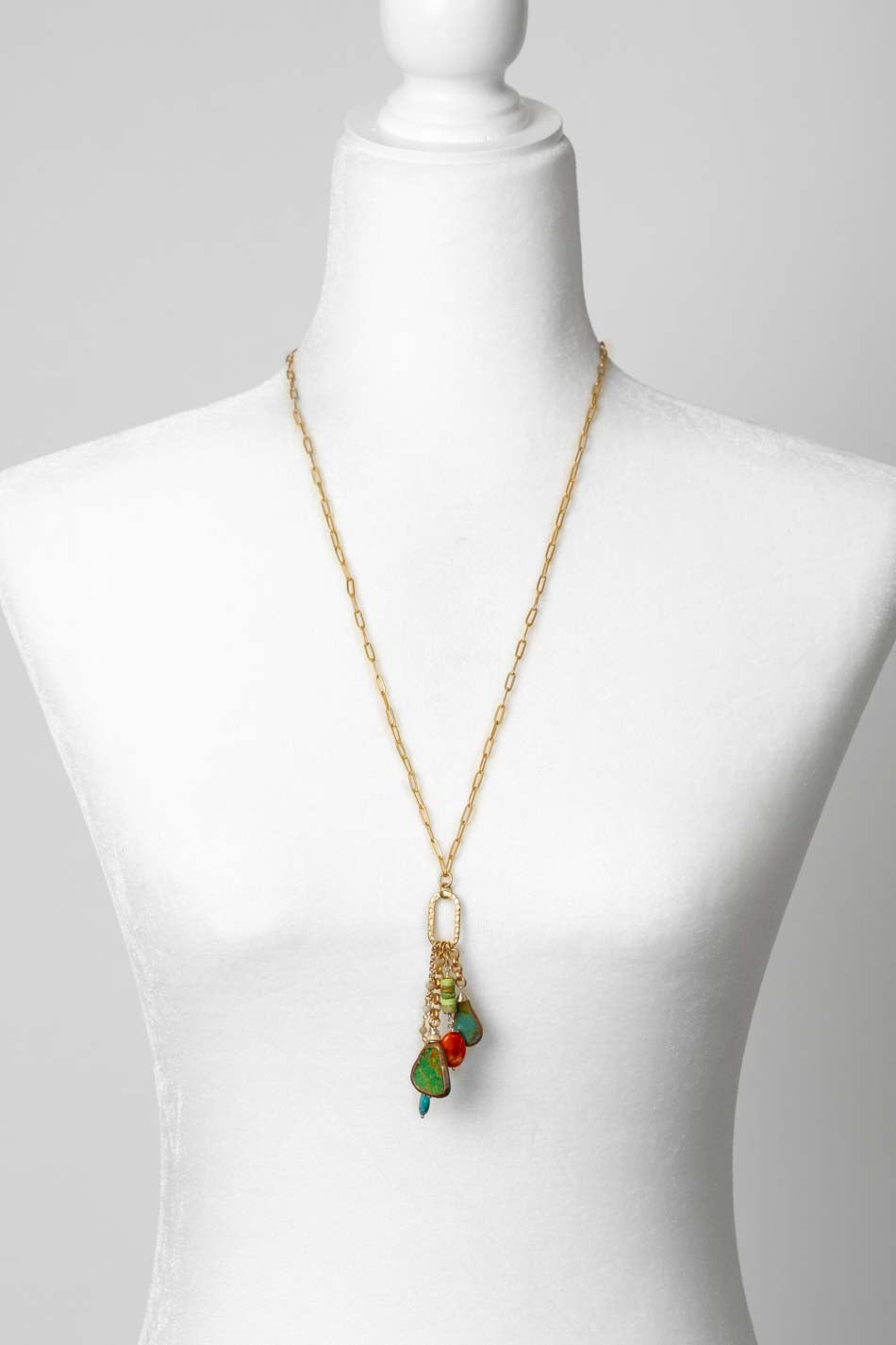 Tropical Dream 26-28" Turquoise With Spiny Oyster Tassel Necklace