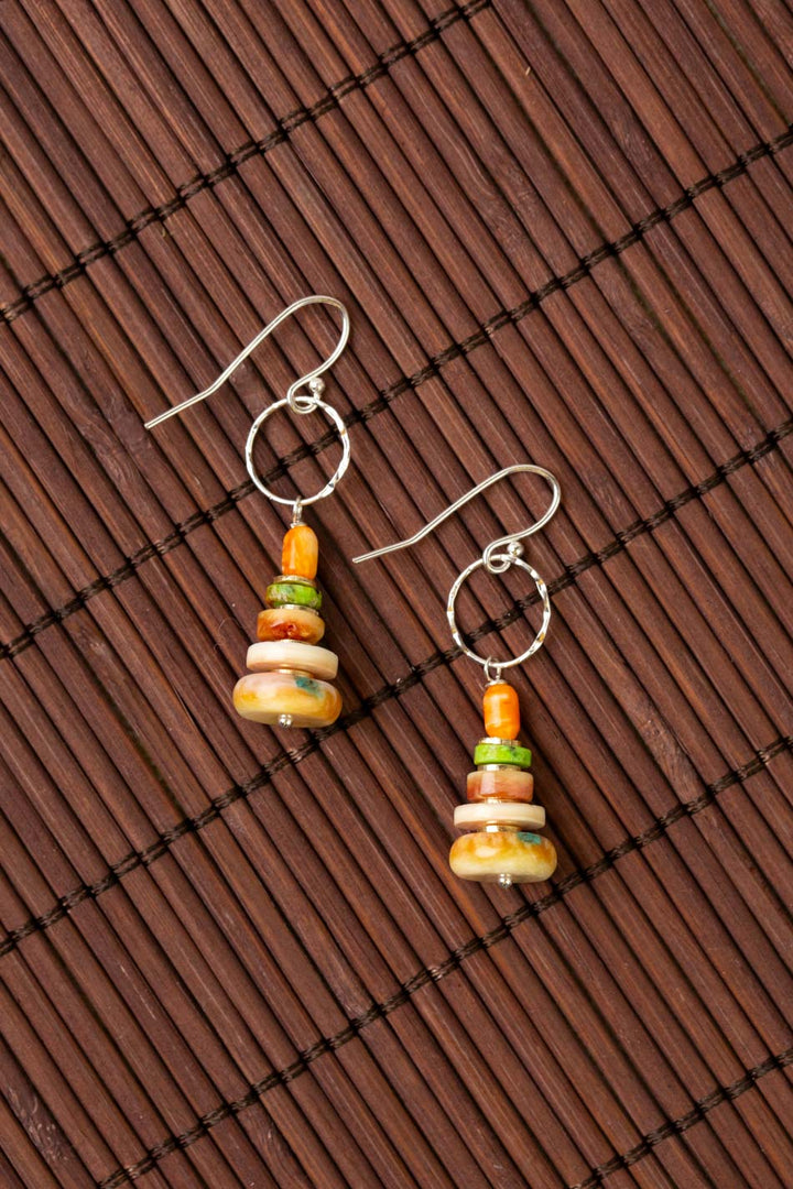 Tropical Dream Spiny Oyster, Turquoise, Shell Dangle Earrings