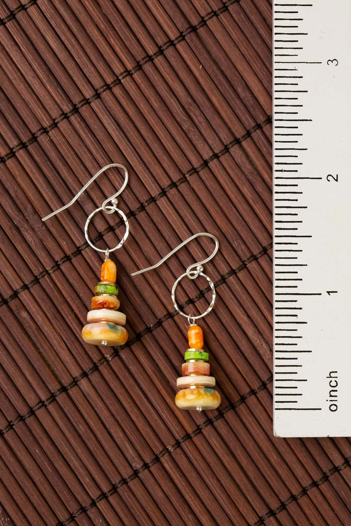 Tropical Dream Spiny Oyster, Turquoise, Shell Dangle Earrings