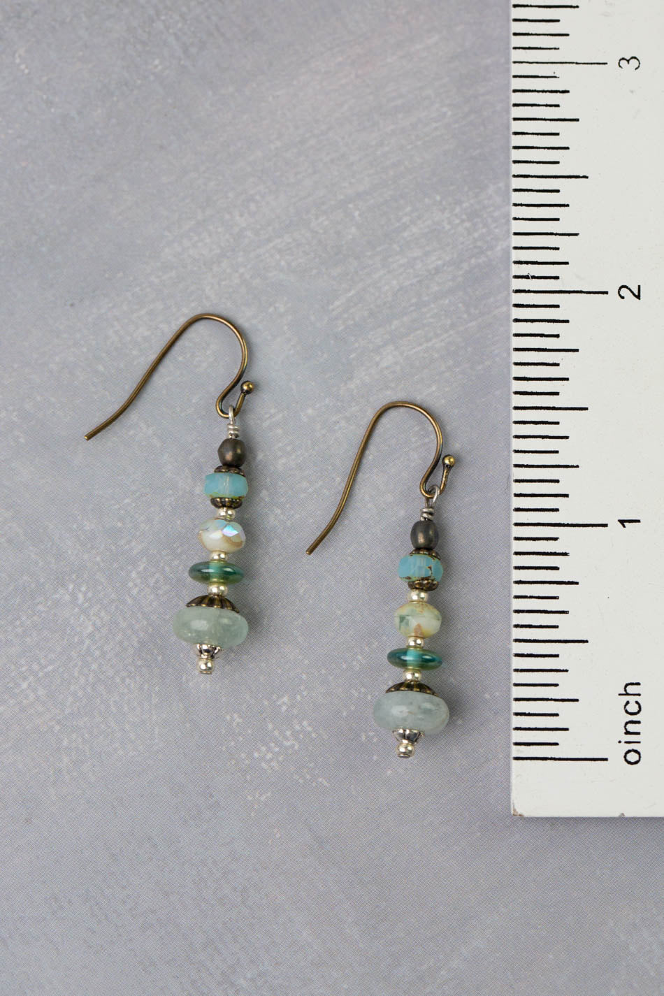 Venetian Dreams Czech Glass With Aquamarine Simple Earrings