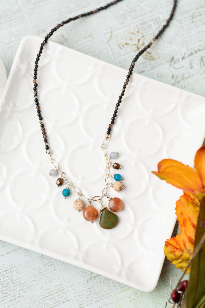 Vitality 18.5-20.5" Agate With Czech Glass Simple Necklace