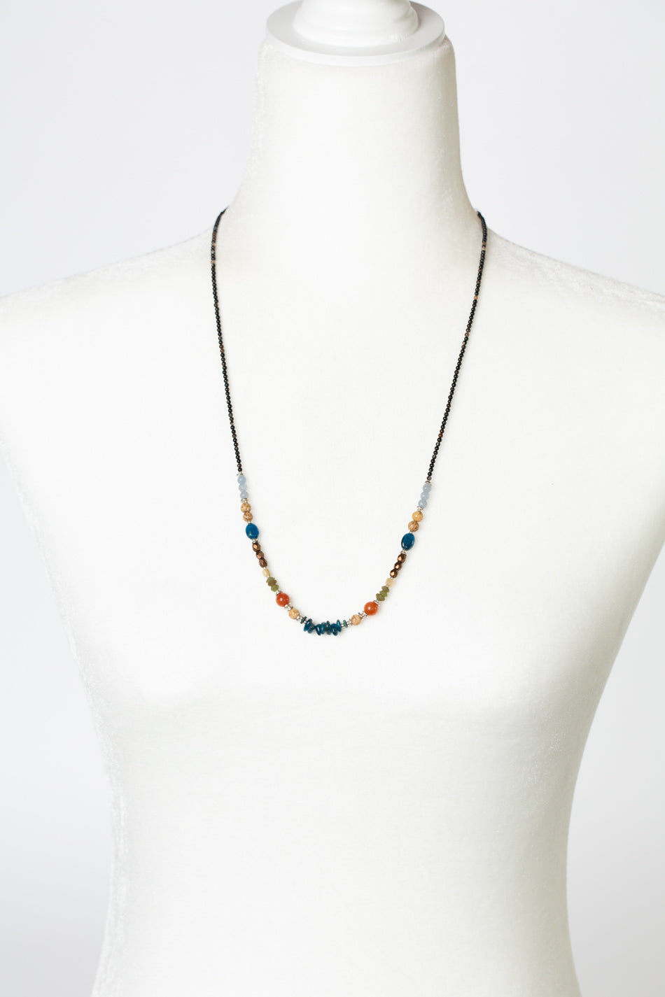 Vitality 24.5-26.5" Apatite, Agate, Czech Glass Simple Necklace