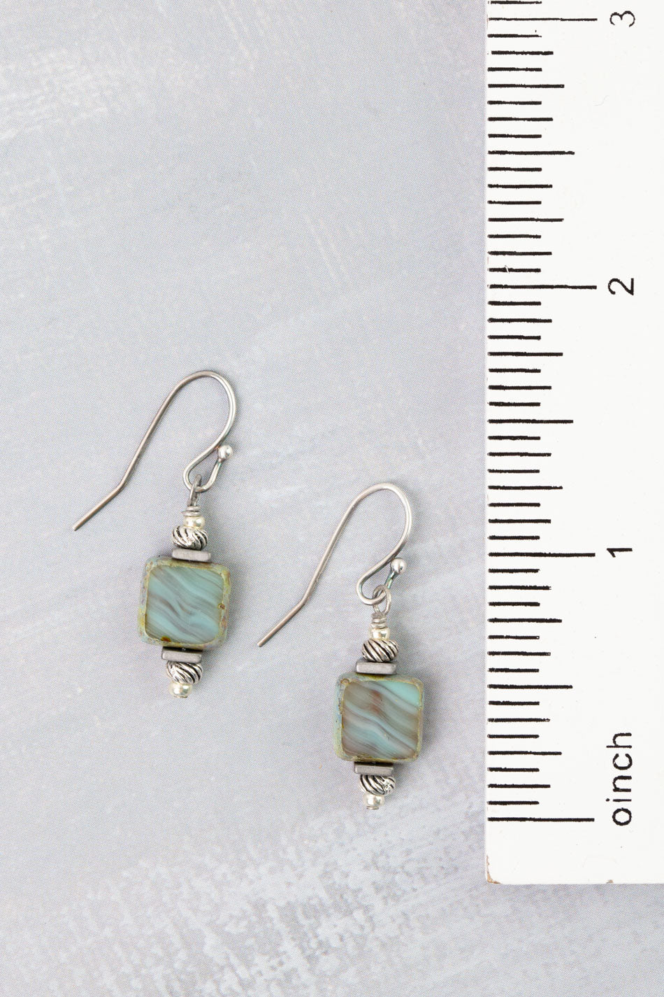 Venetian Dreams Czech Glass Squares Simple Earrings