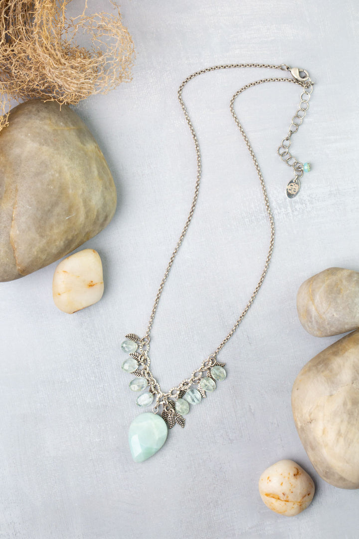 Venetian Dreams 17.5-19.5" Aquamarine, Larimar Statement Necklace
