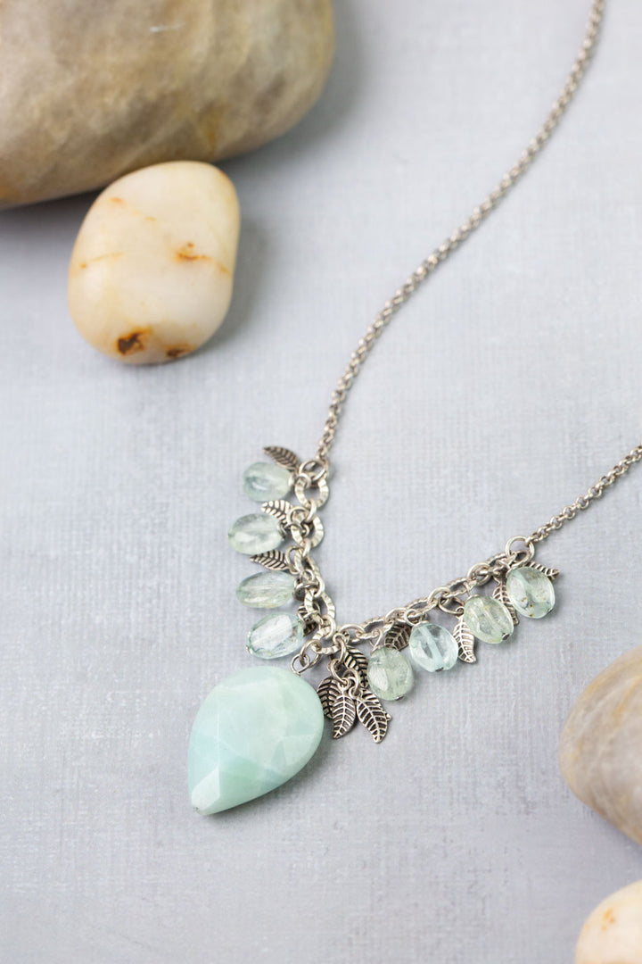 Venetian Dreams 17.5-19.5" Aquamarine, Larimar Statement Necklace