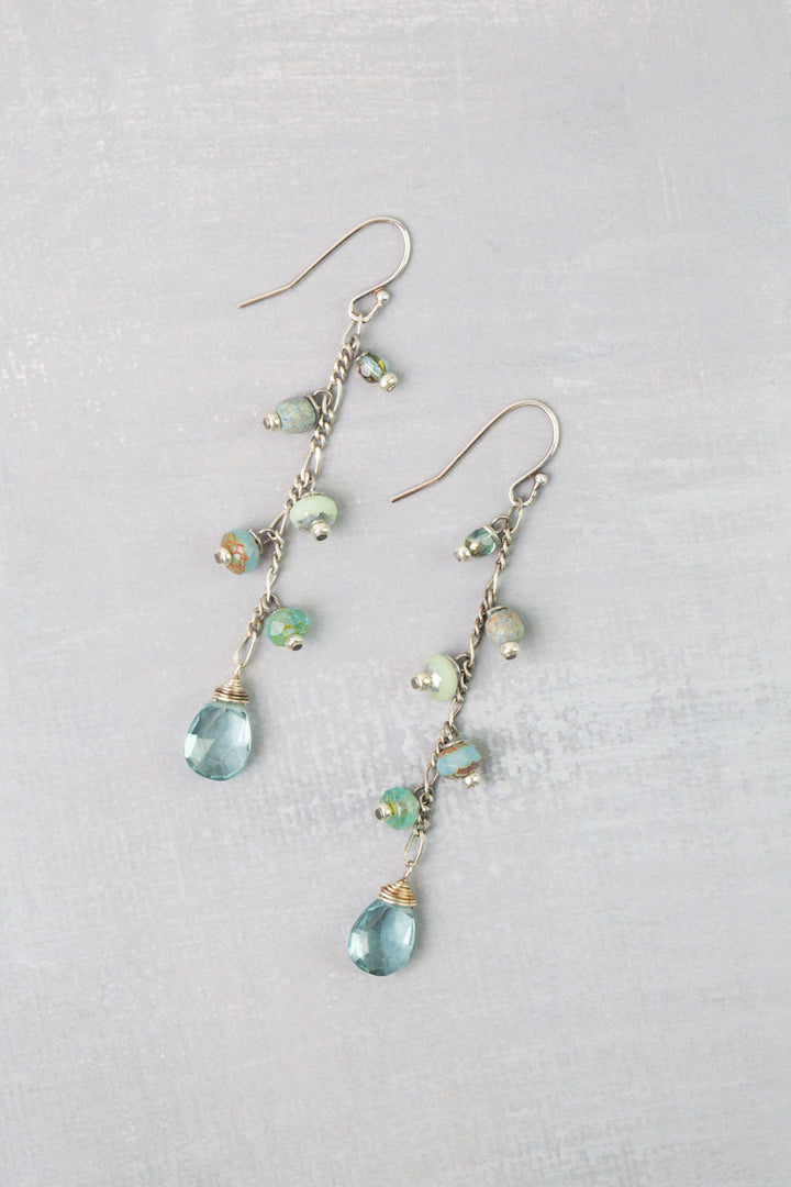 Venetian Dreams Czech Glass, Dyed Quartz Dangle Earrings