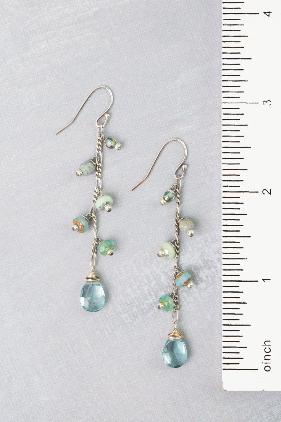 Venetian Dreams Czech Glass, Dyed Quartz Dangle Earrings