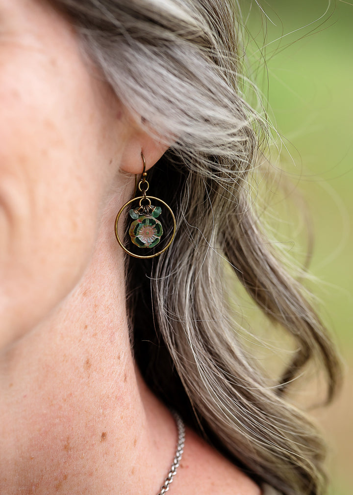 Venetian Dreams Roman Glass With Czech Glass Cluster Earrings