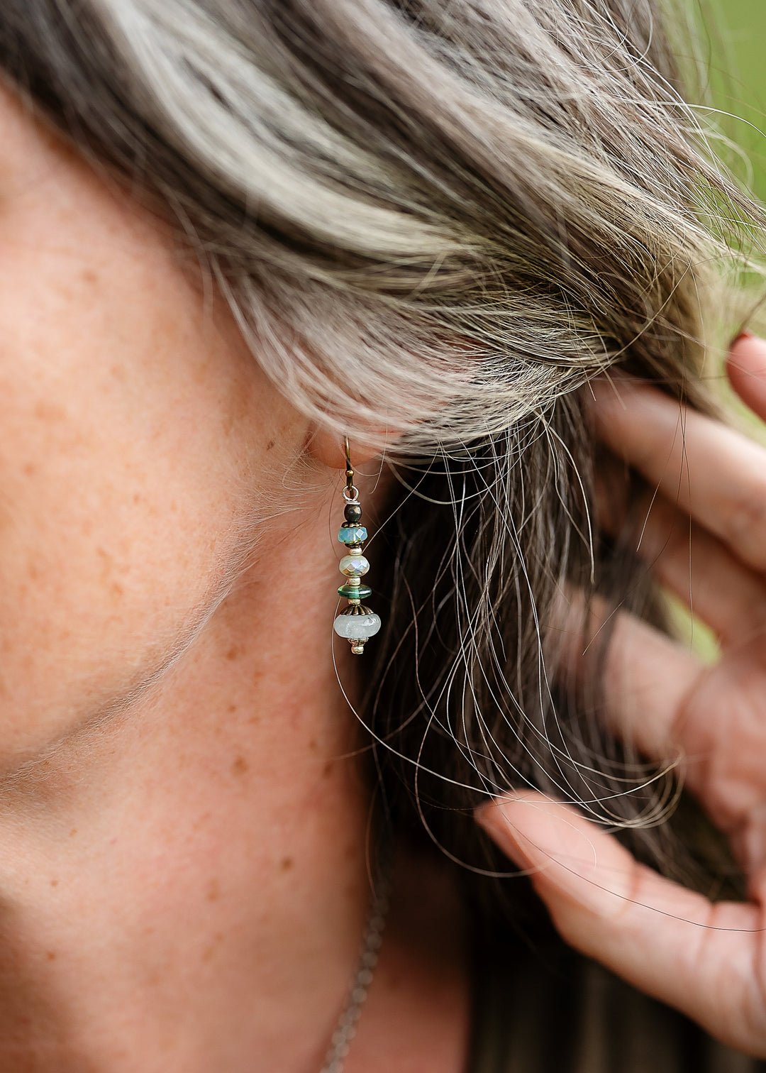 Venetian Dreams Czech Glass With Aquamarine Simple Earrings