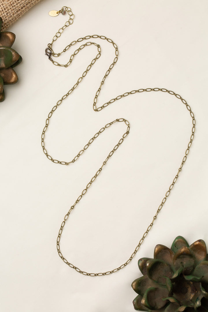 Wildflower 38.5-40.5" Antique Brass Long Chain Simple Necklace