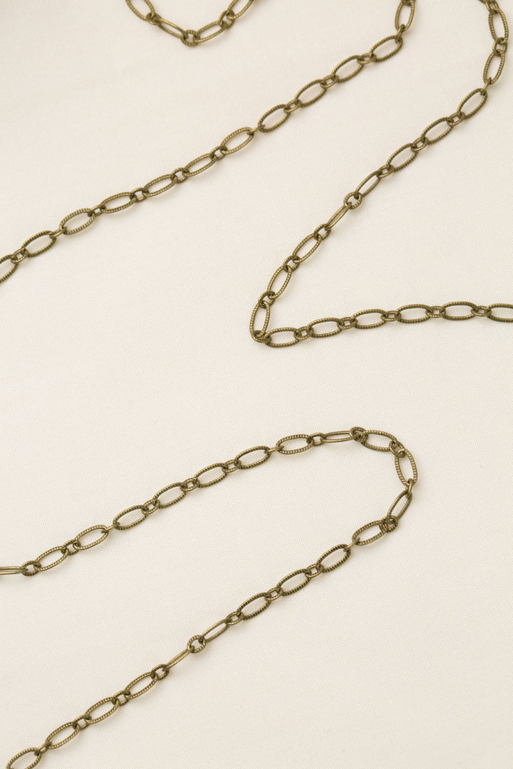 Wildflower 38.5-40.5" Antique Brass Long Chain Simple Necklace