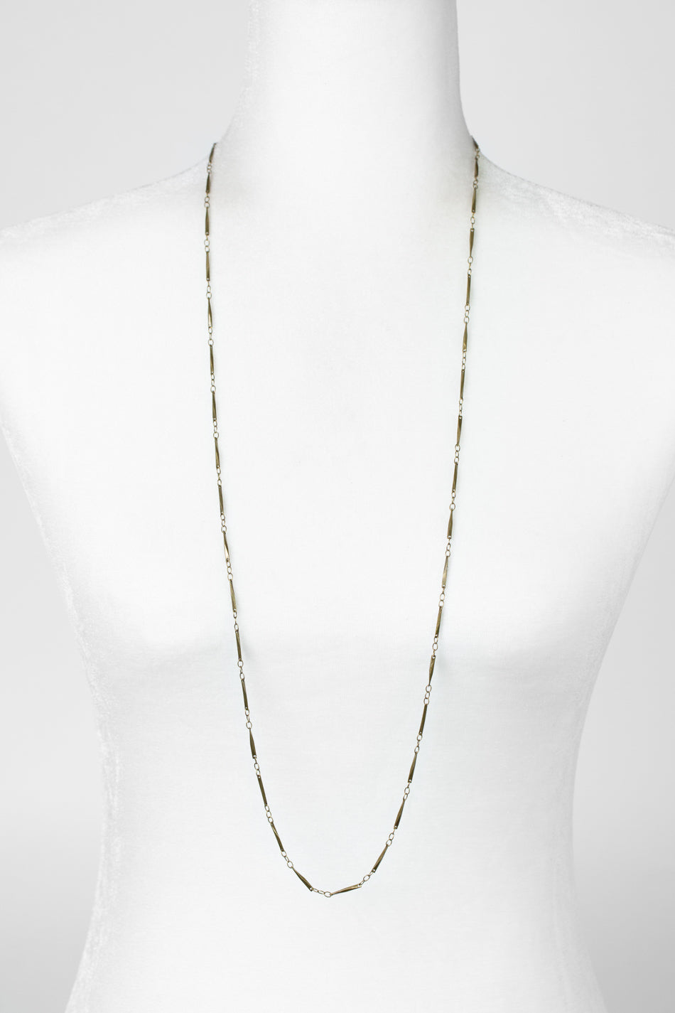 Wildflower 30.5-32.5" Antique Brass Long Chain Simple Necklace