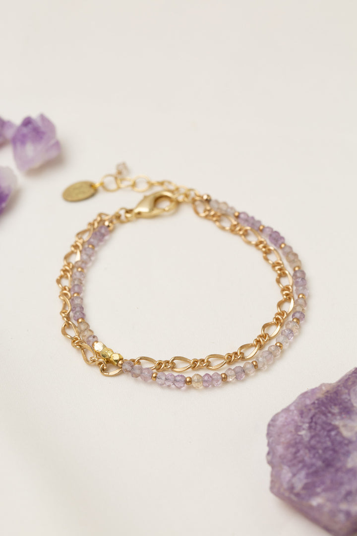 Wildflower 7.5-8.5" Faceted Ametrine Multistrand Bracelet