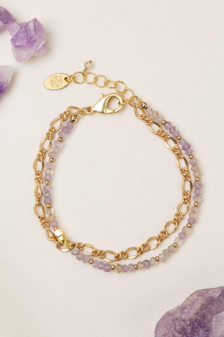 Wildflower 7.5-8.5" Faceted Ametrine Multistrand Bracelet