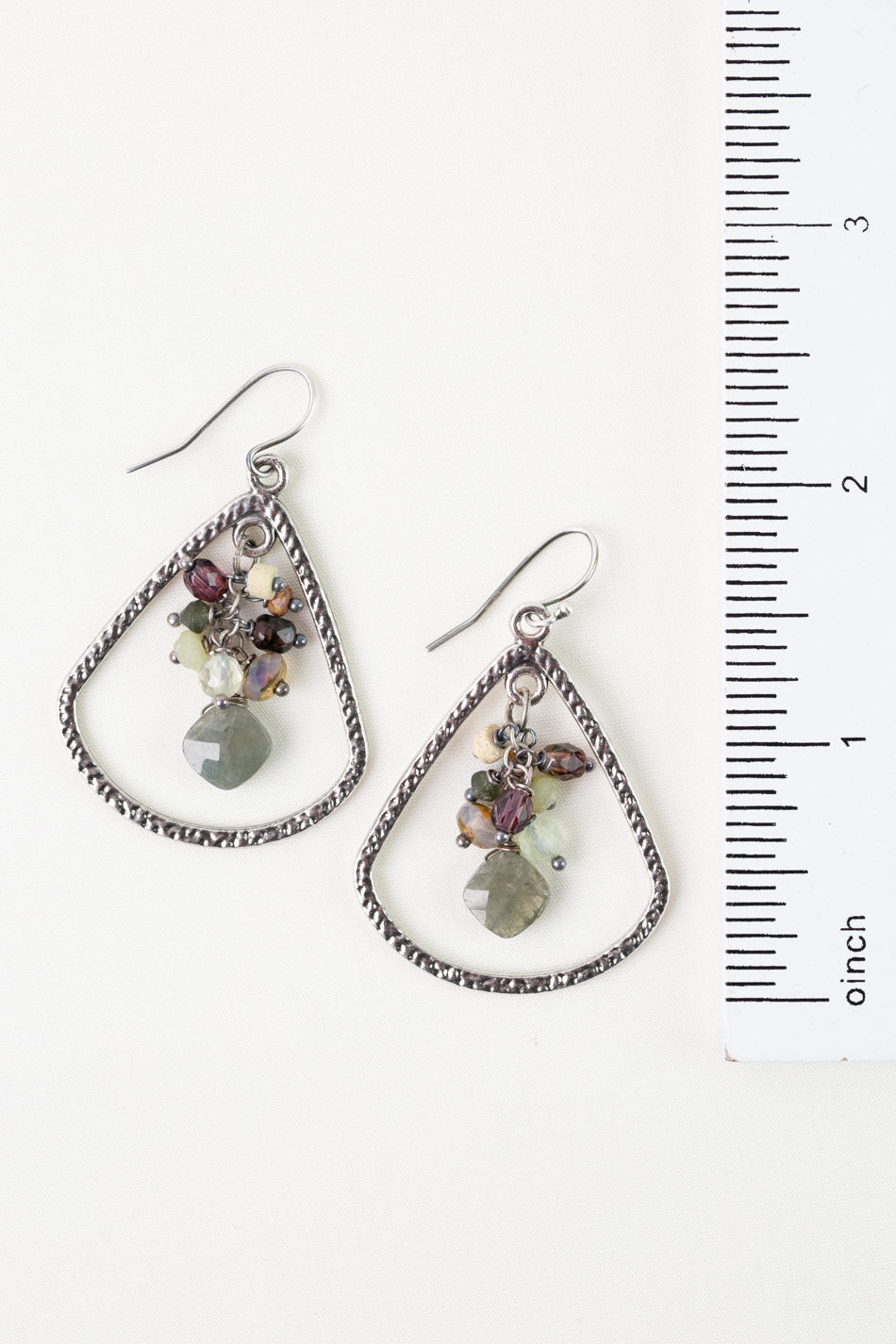 Water Lily Czech Glass, Prehnite, Roman Glass Statement Earrings