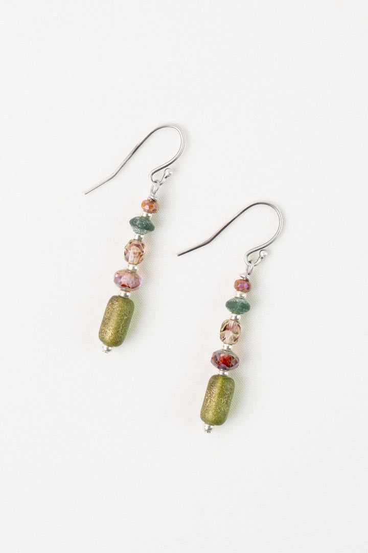 Water Lily Czech Glass, Roman Glass Simple Earrings