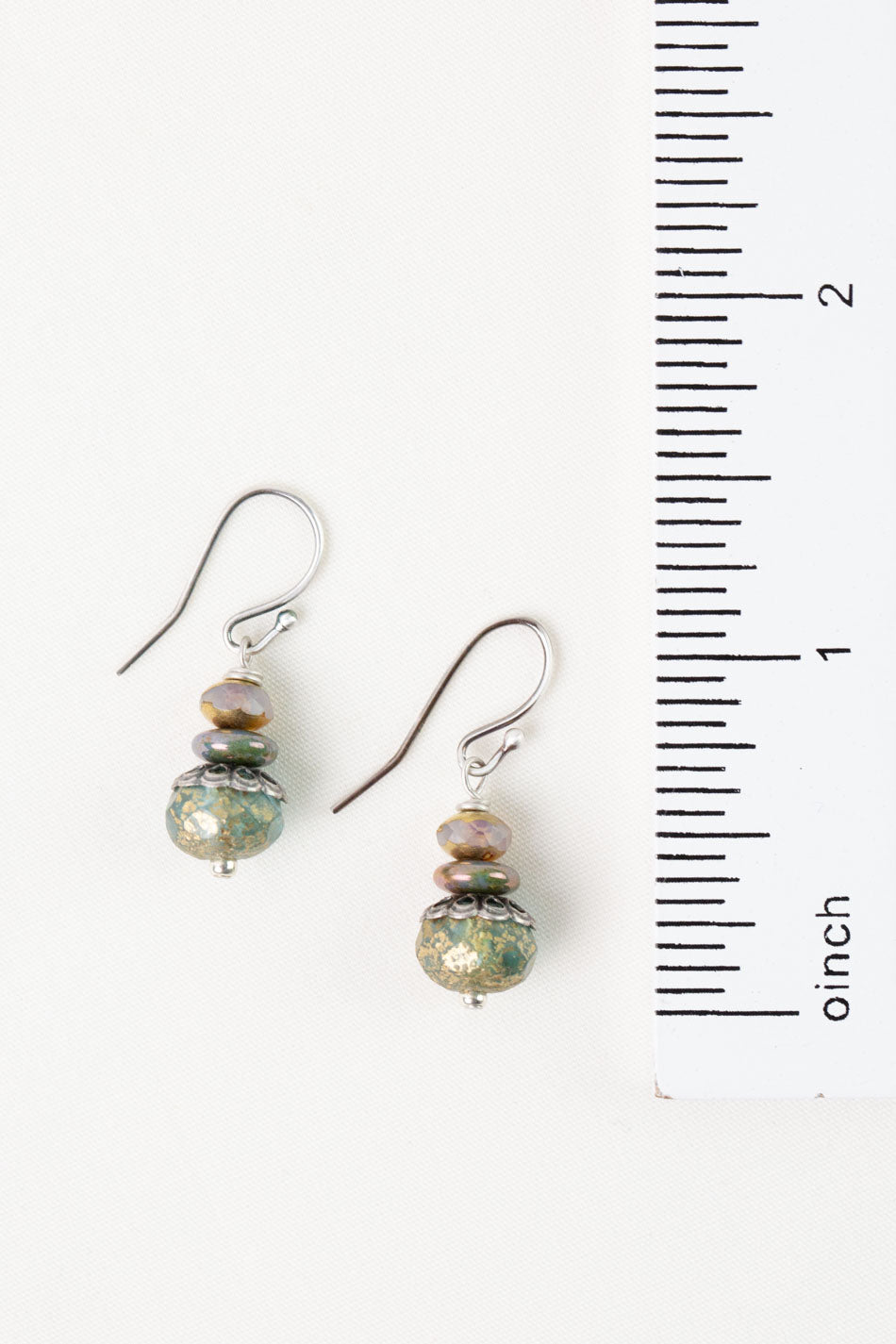 Water Lily Czech Glass Simple Earrings