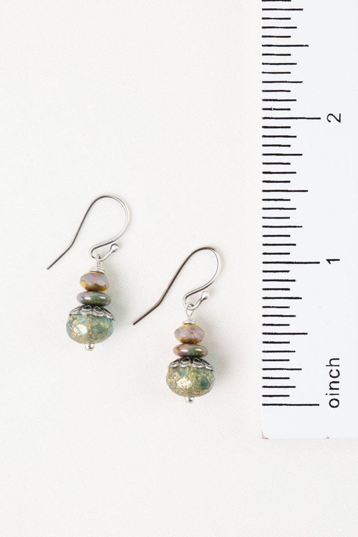 Water Lily Czech Glass Simple Earrings