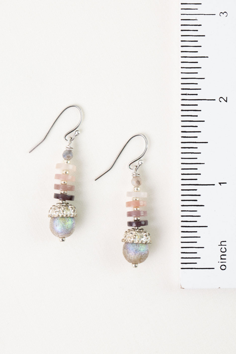 Water Lily Muscovite, Czech Glass Simple Earrings
