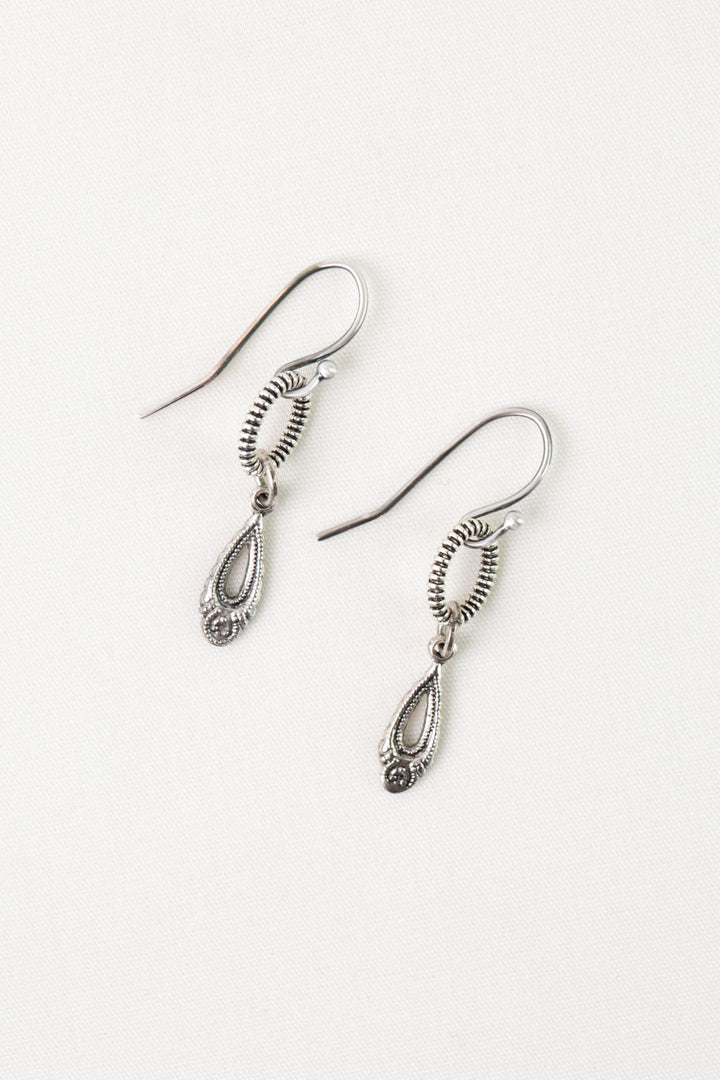 Water Lily Antique Silver Findings Simple Earrings