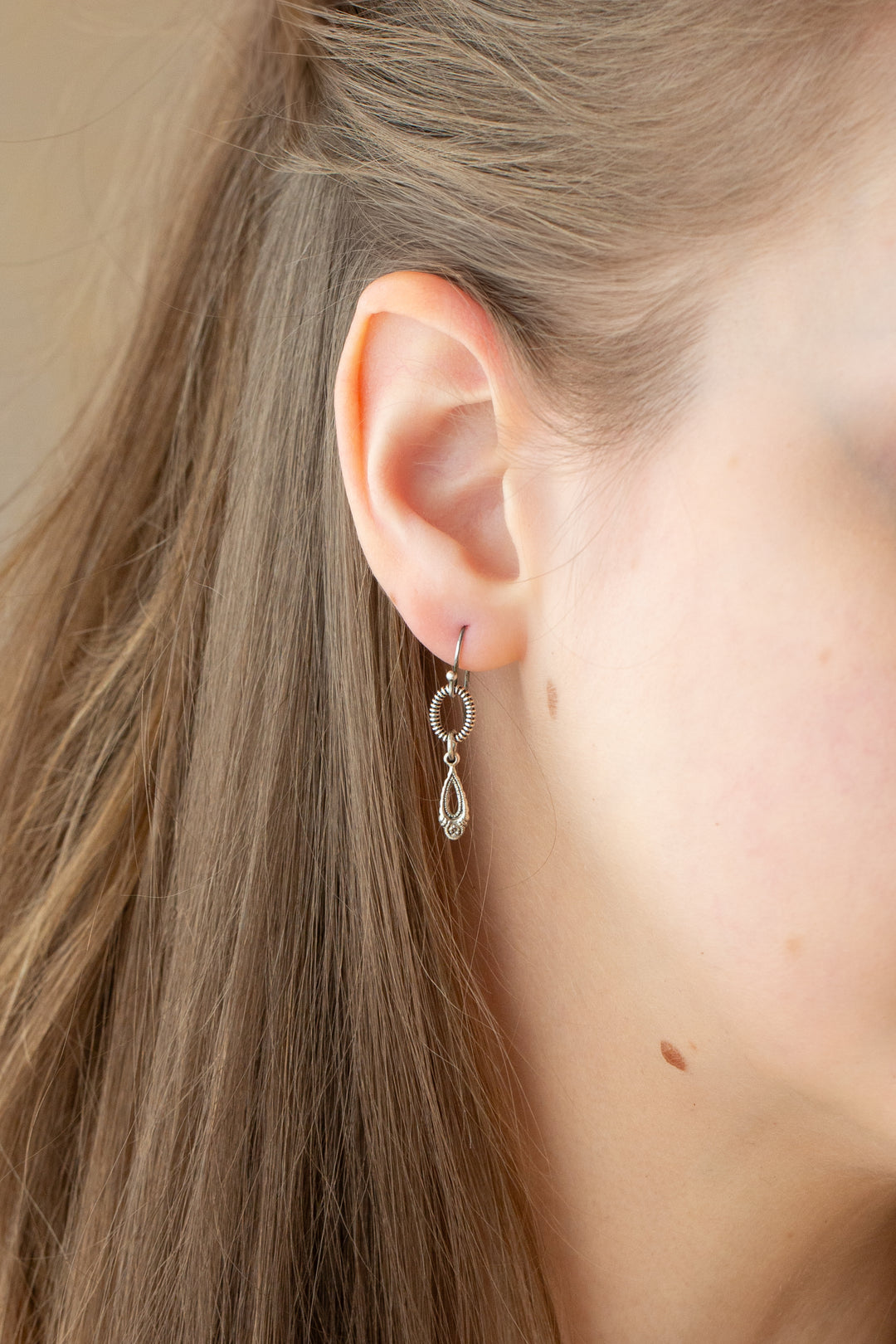 Water Lily Antique Silver Findings Simple Earrings