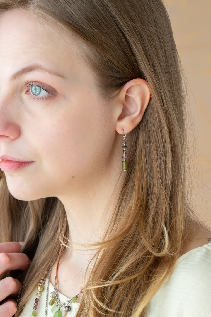 Water Lily Czech Glass, Roman Glass Simple Earrings