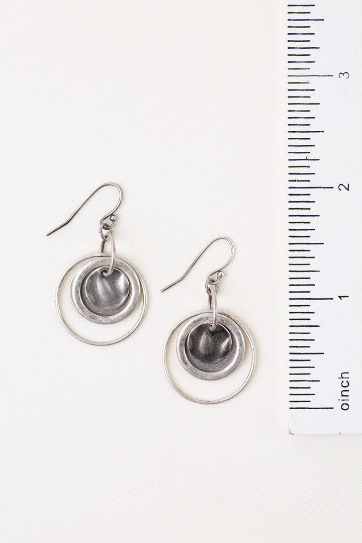 Windsor Castle Antique Silver Findings Hoop Earrings