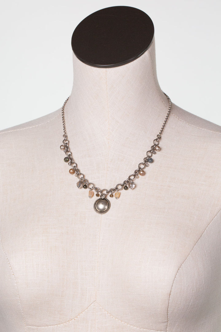 Windsor Castle 17.5-19.5" Abalone, Freshwater Pearl, Crystal Statement Necklace
