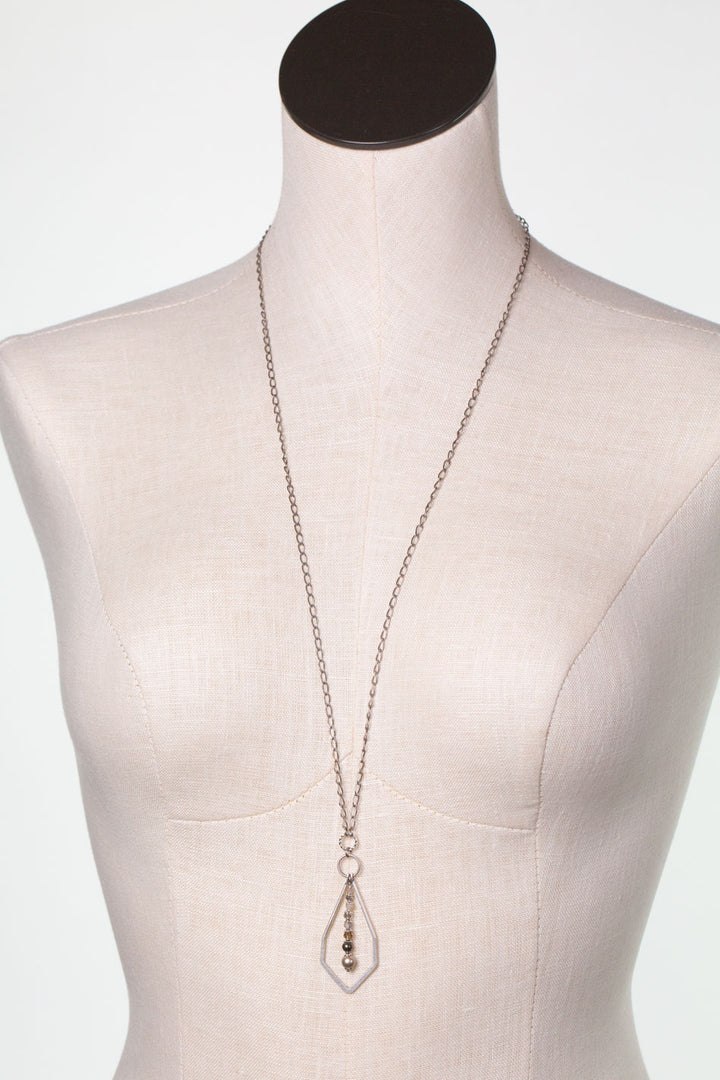 Windsor Castle 16 Or 32" Crystal, Pyrite, Pearl Simple Necklace