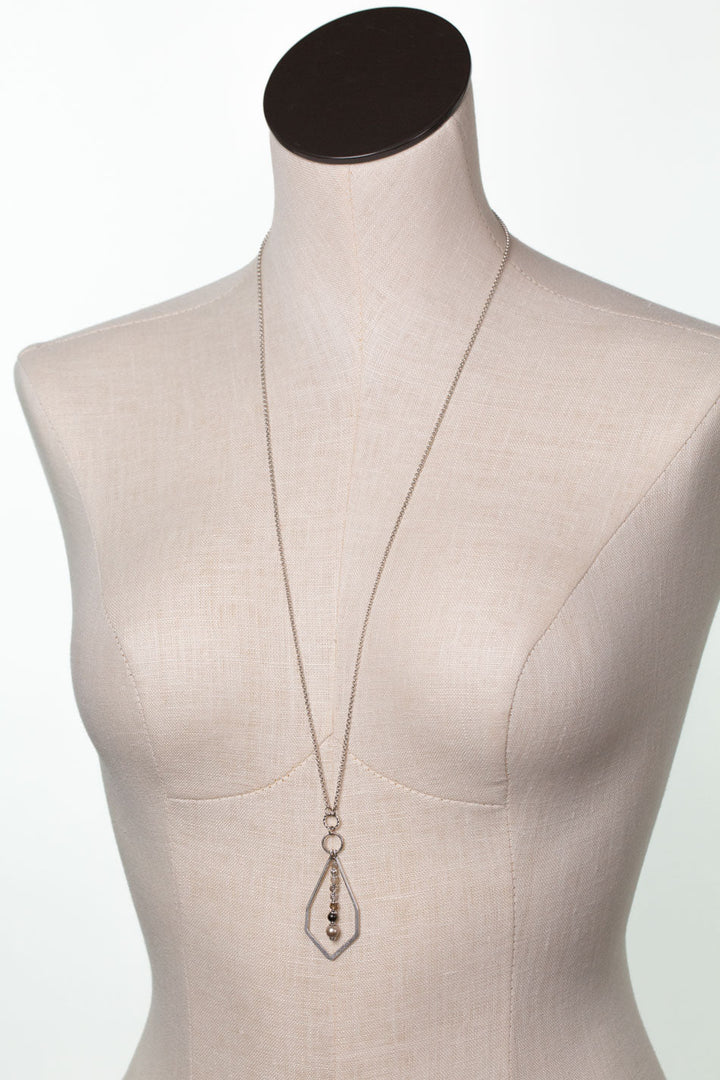 Windsor Castle 16 Or 32" Crystal, Pyrite, Pearl Simple Necklace