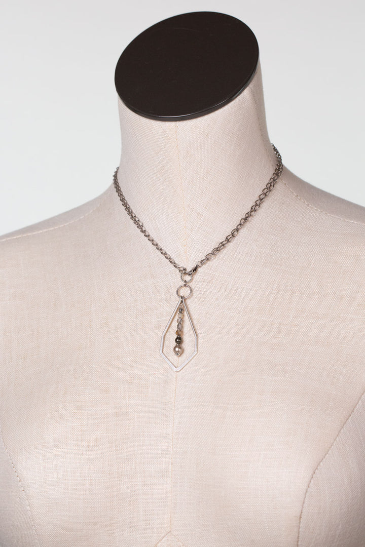 Windsor Castle 16 Or 32" Crystal, Pyrite, Pearl Simple Necklace