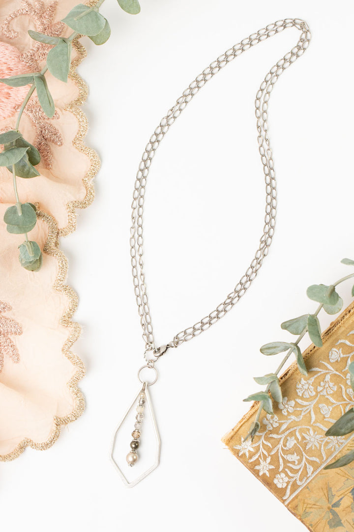 Windsor Castle 16 Or 32" Crystal, Pyrite, Pearl Simple Necklace
