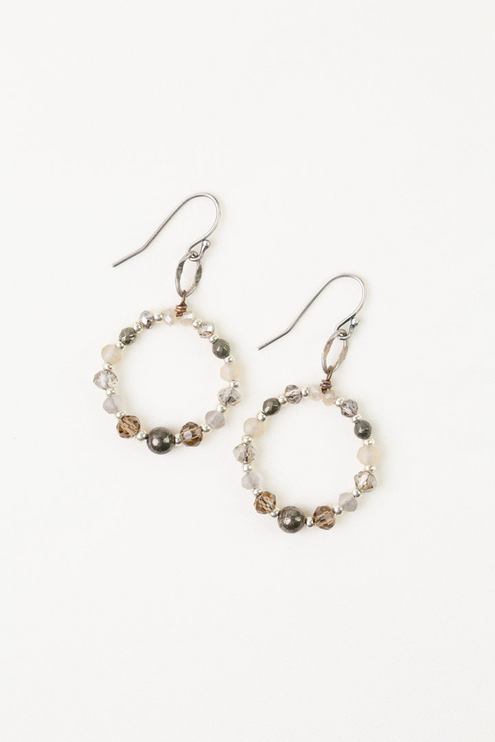 Windsor Castle Crystal, Pyrite Hoop Earrings