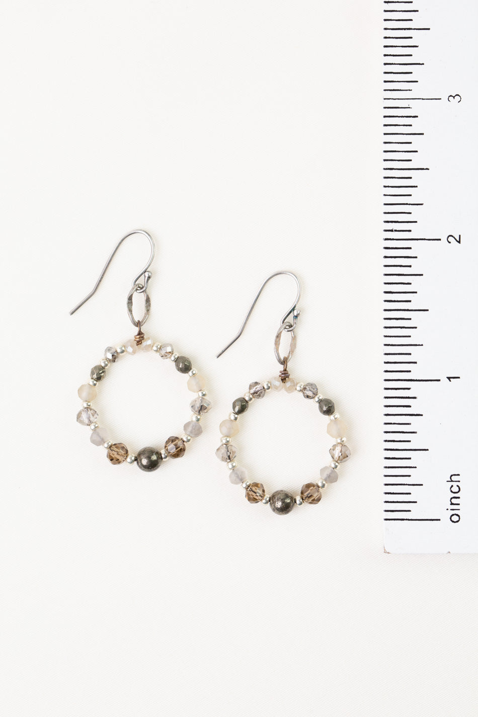 Windsor Castle Crystal, Pyrite Hoop Earrings