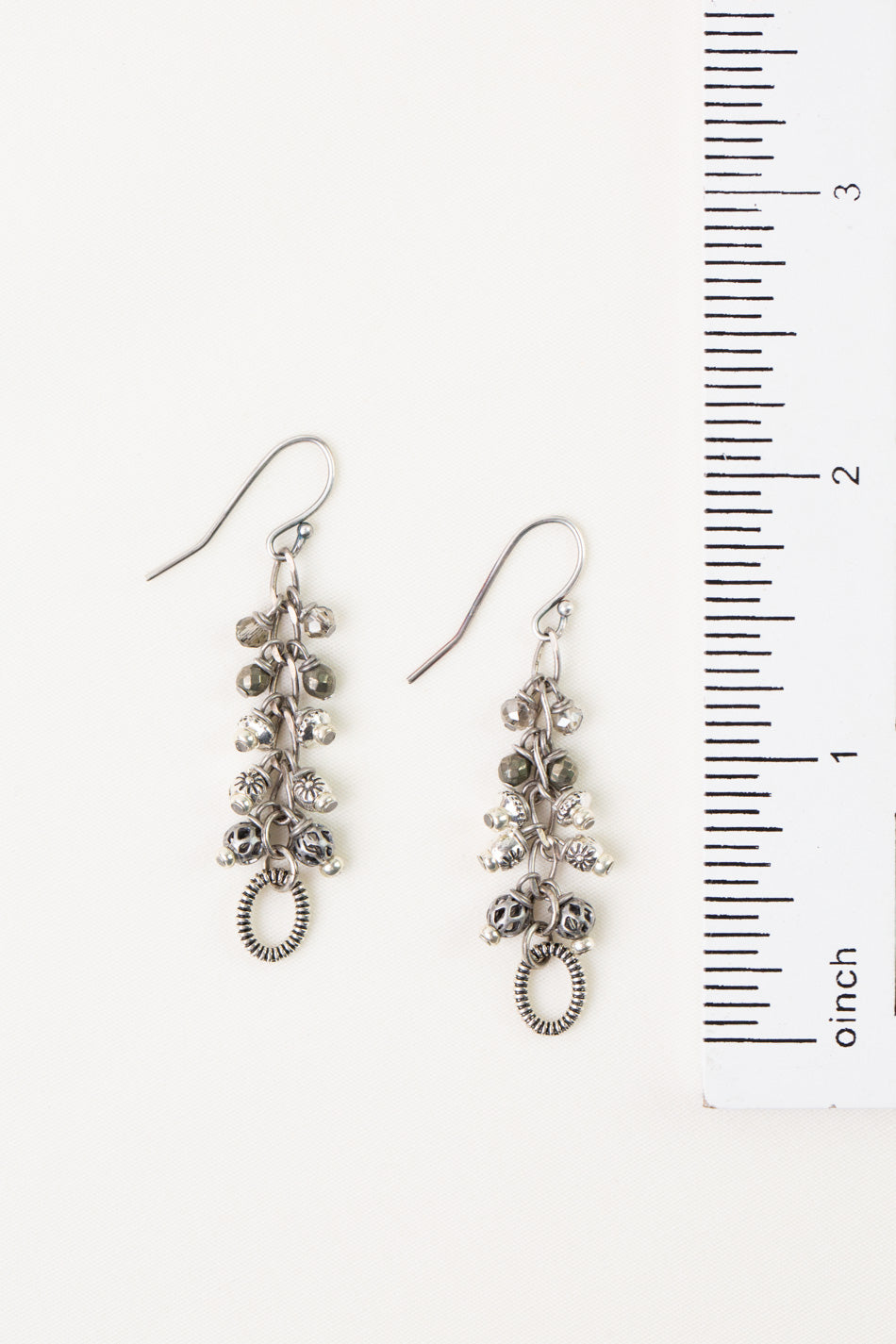 Windsor Castle Antique Silver Findings, Pyrite Dangle Earrings
