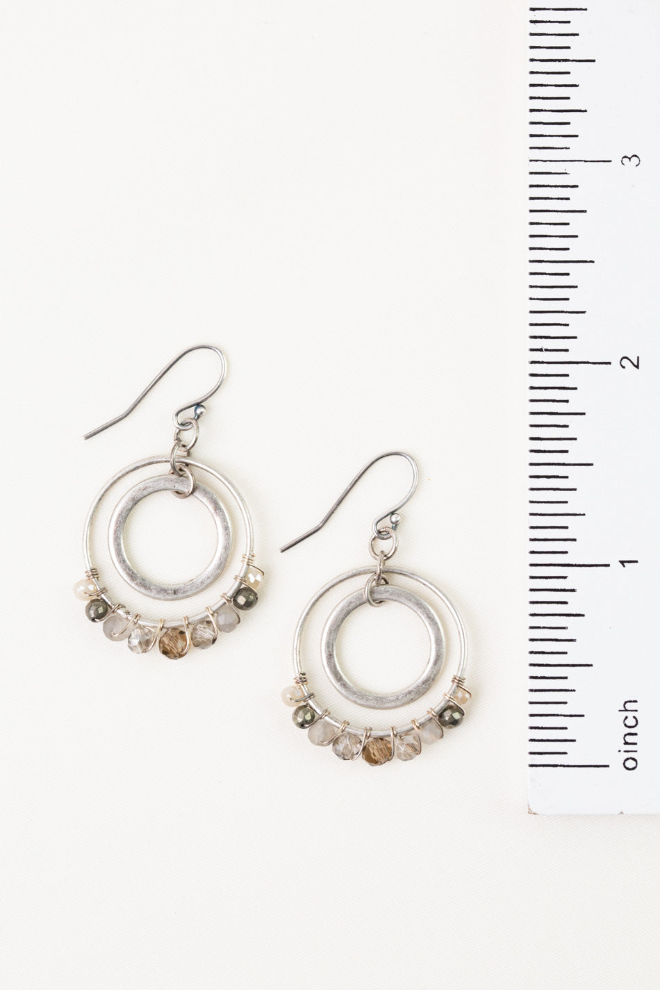 Windsor Castle Crystal, Pyrite Hoop Earrings