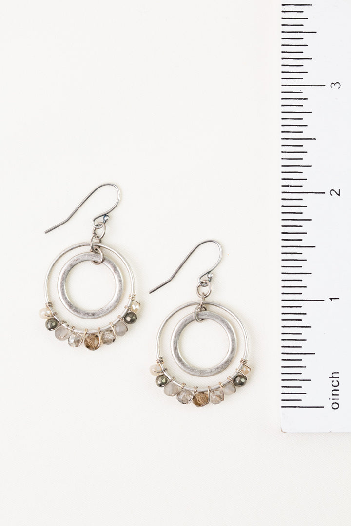 Windsor Castle Crystal, Pyrite Hoop Earrings