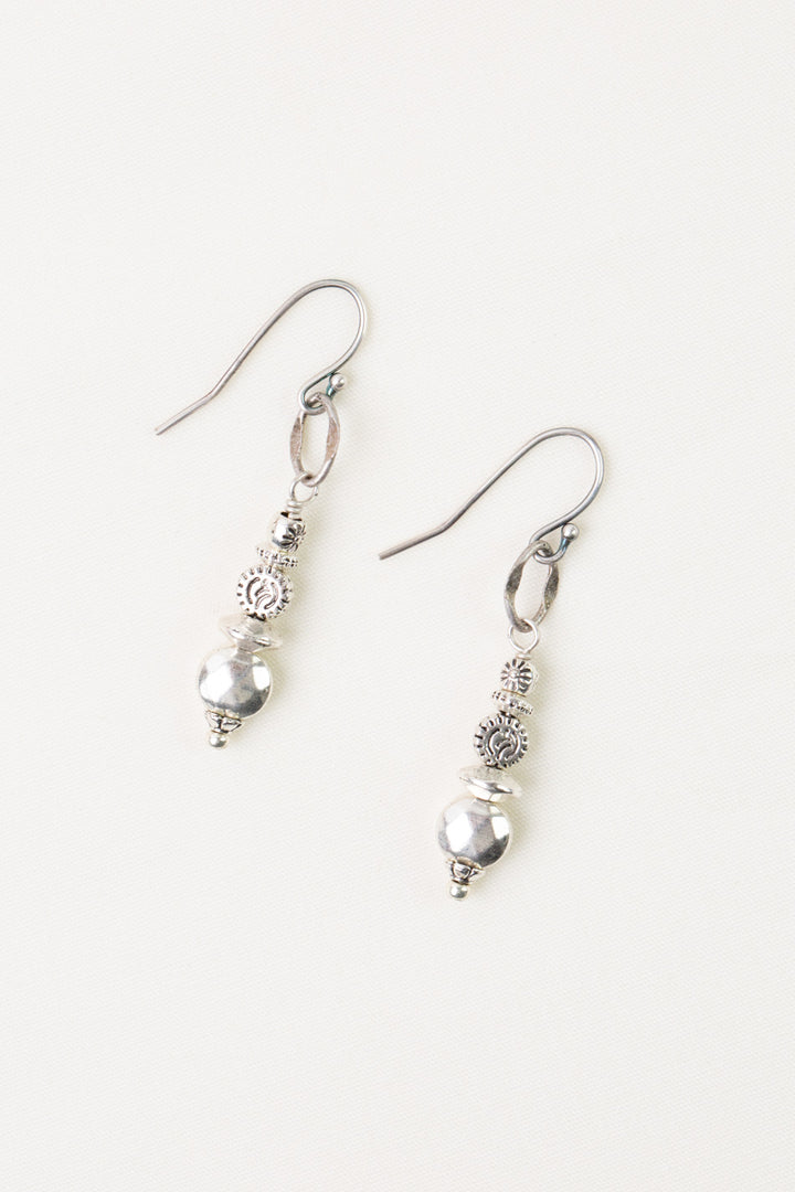 Windsor Castle Antique Silver Finding Simple Earrings