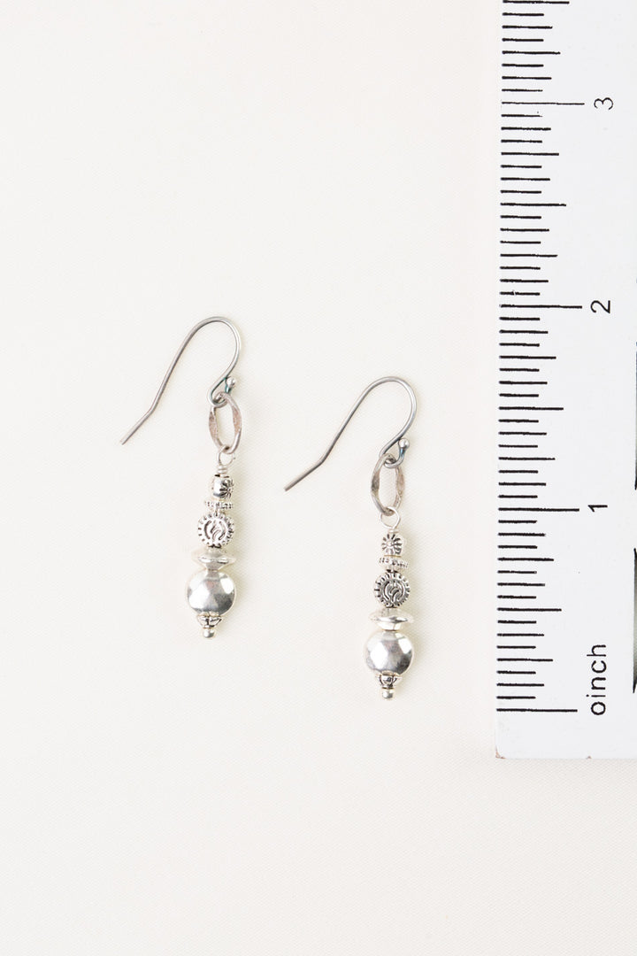 Windsor Castle Antique Silver Finding Simple Earrings