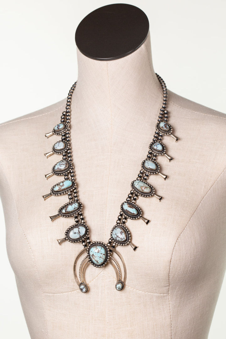 Donovan Nez 26.5" Desert Pearls With Golden Hills Turquoise Statement Necklace