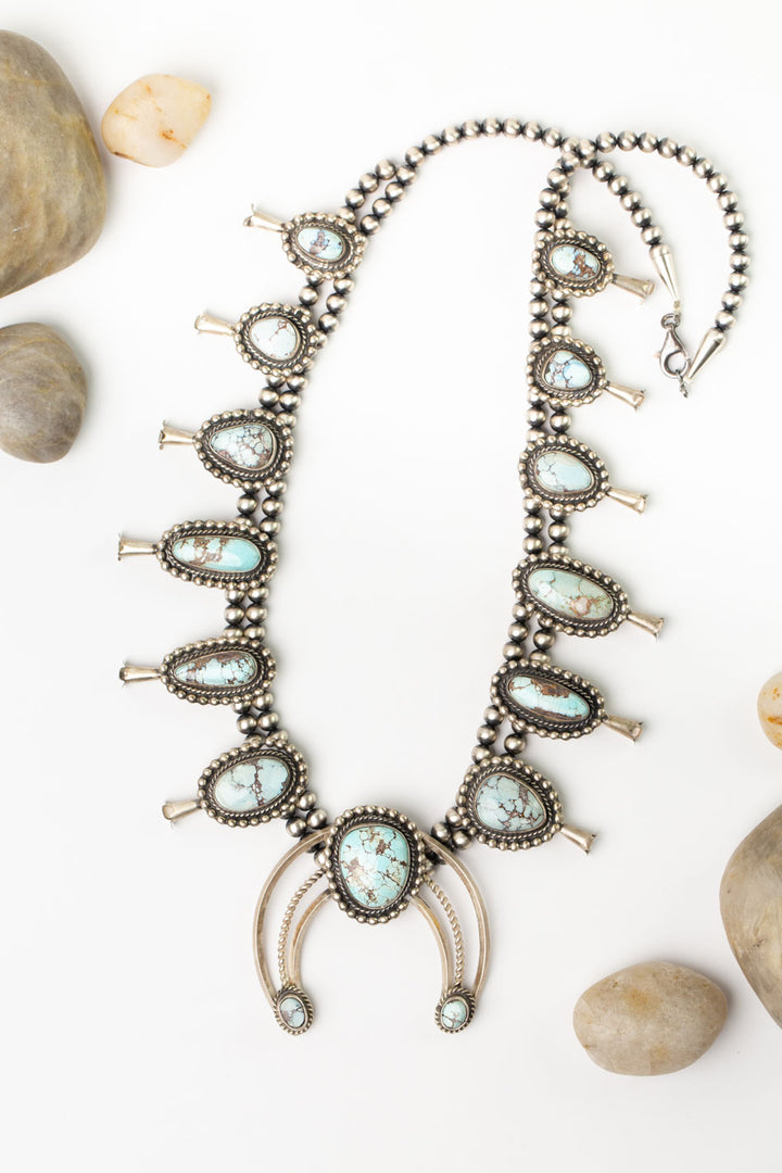 Donovan Nez 26.5" Desert Pearls With Golden Hills Turquoise Statement Necklace