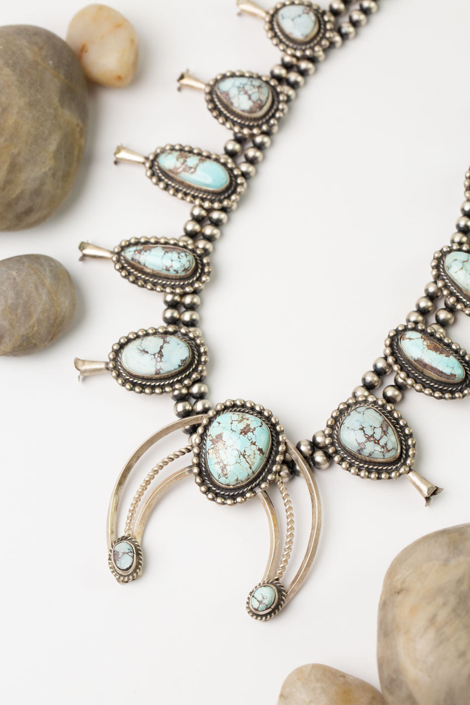 Donovan Nez 26.5" Desert Pearls With Golden Hills Turquoise Statement Necklace