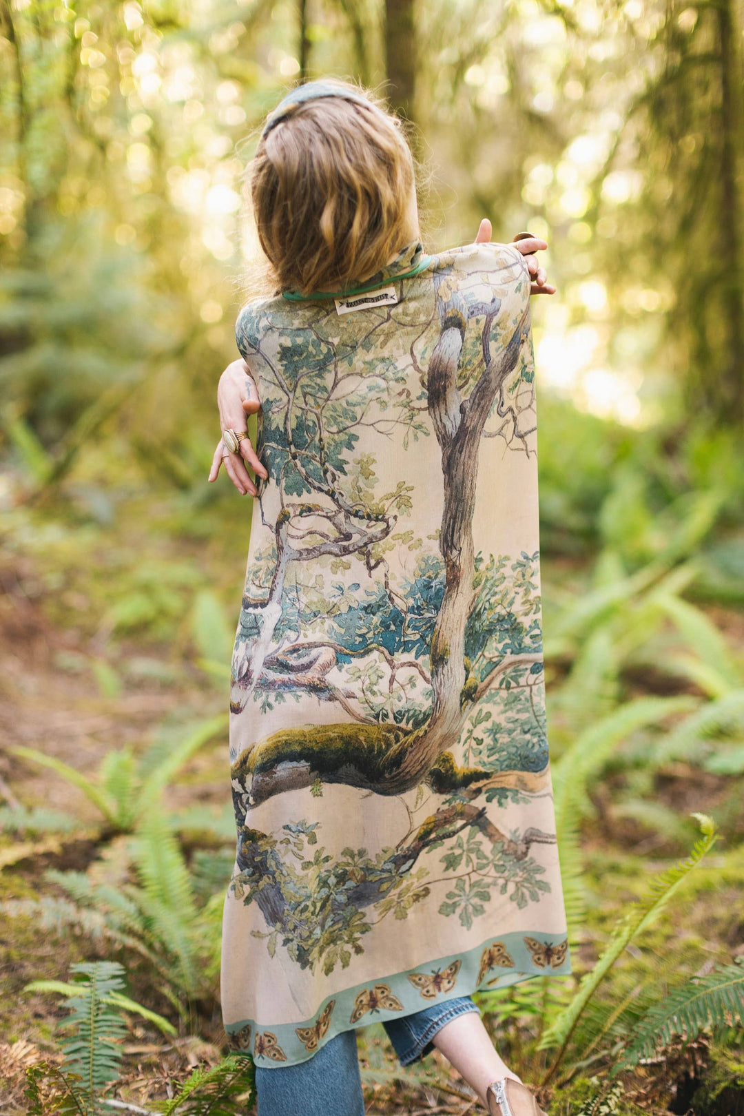 Earth & Sky Bohemian Goddess Starduster Kimono w/Trees