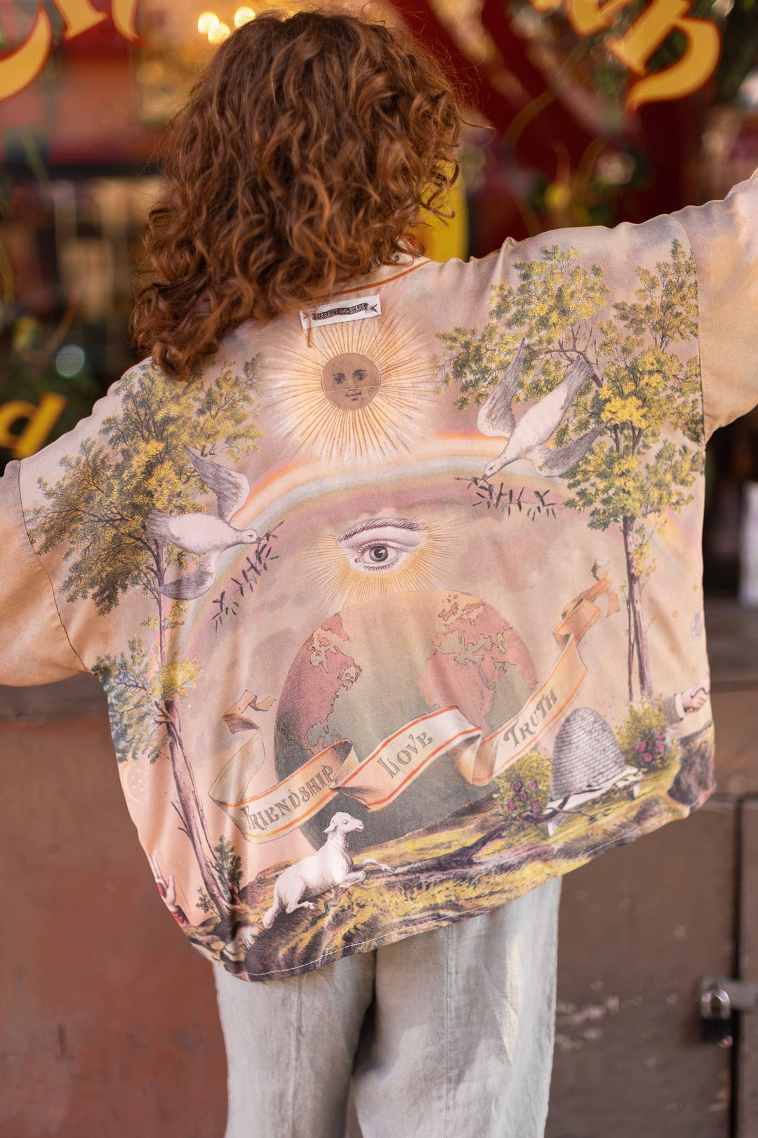 Friendship Love & Truth Vintage Wash Pixie Duster Kimono